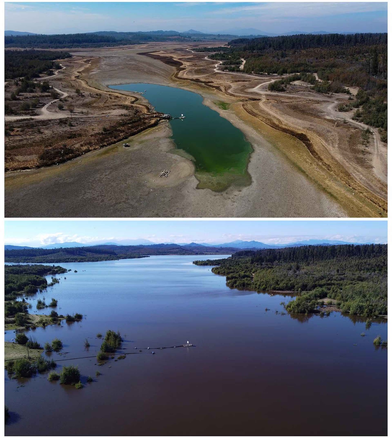 Các hồ khô cạn ở Chile ‘hồi sinh’ sau những trận mưa như trút nước