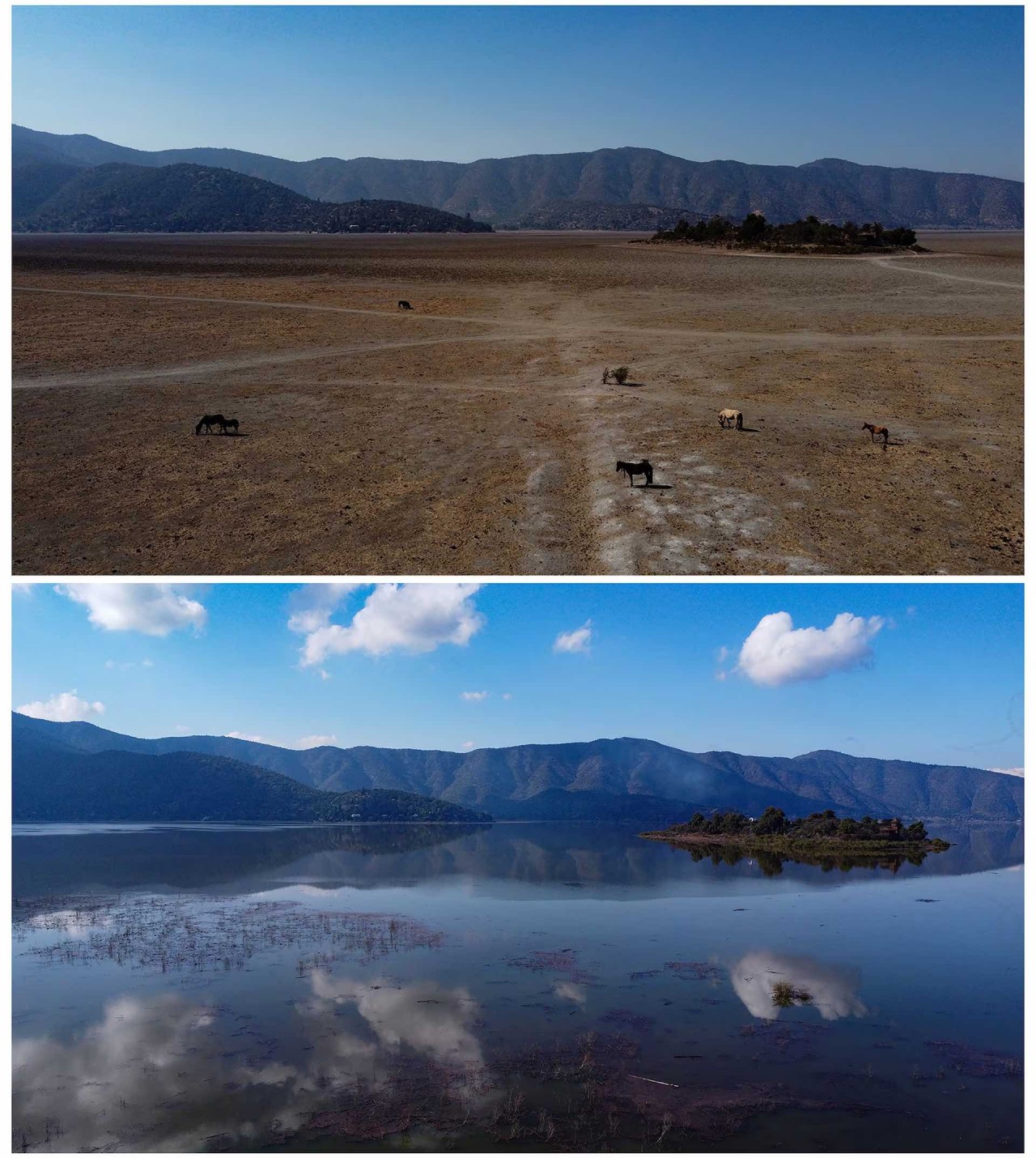 Các hồ khô cạn ở Chile ‘hồi sinh’ sau những trận mưa như trút nước