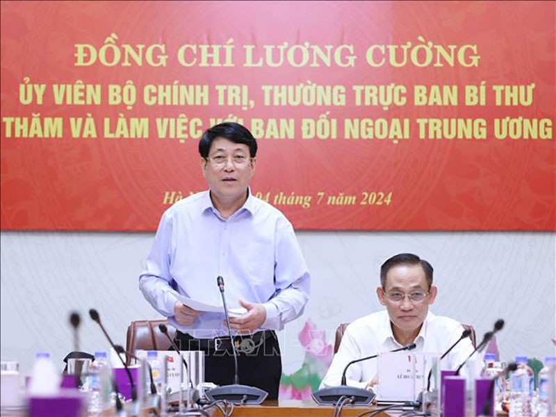 Thường trực Ban Bí thư Lương Cường làm việc với Ban Đối ngoại Trung ương Thường trực Ban Bí thư Lương Cường làm việc với Ban Đối ngoại Trung ương