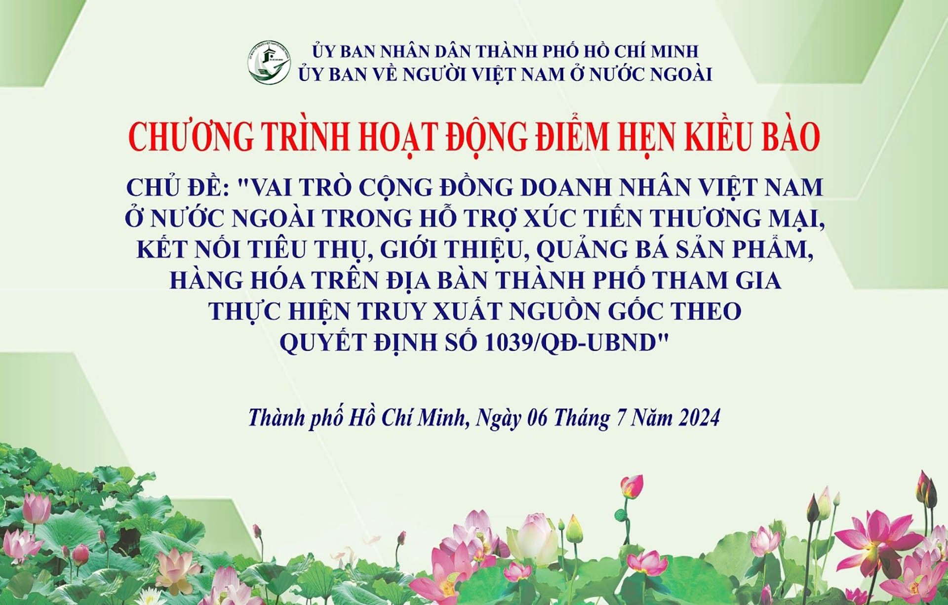 Thông tin về chương trình hoạt động điểm hẹn kiều bào số 1 năm 2024