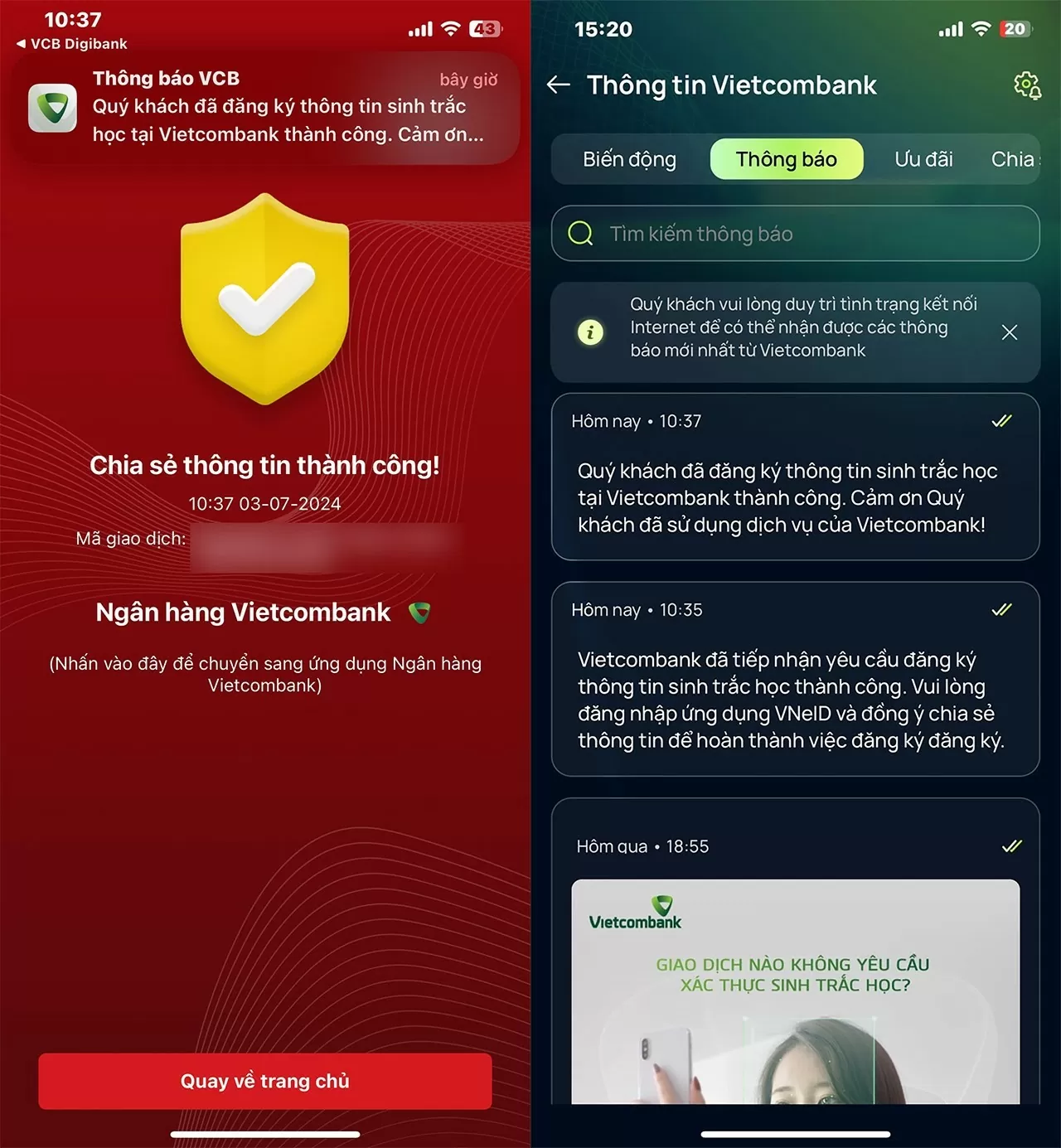 Cách không cần quét NFC CCCD vẫn xác thực sinh trắc học ngân hàng Cách không cần quét NFC CCCD vẫn xác thực sinh trắc học ngân hàng