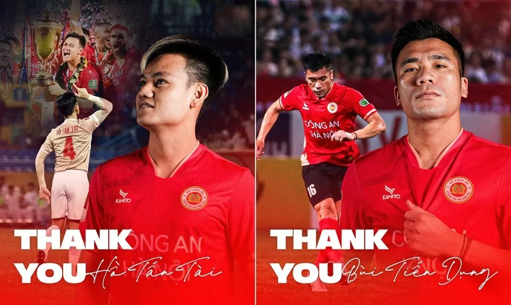 Chuyển nhượng cầu thủ V-League: Hậu vệ Hồ Tấn Tài, Bùi Tiến Dụng chia tay CLB Công an Hà Nội Chuyển nhượng cầu thủ V-League: Hậu vệ Hồ Tấn Tài, Bùi Tiến Dụng chia tay CLB Công an Hà Nội