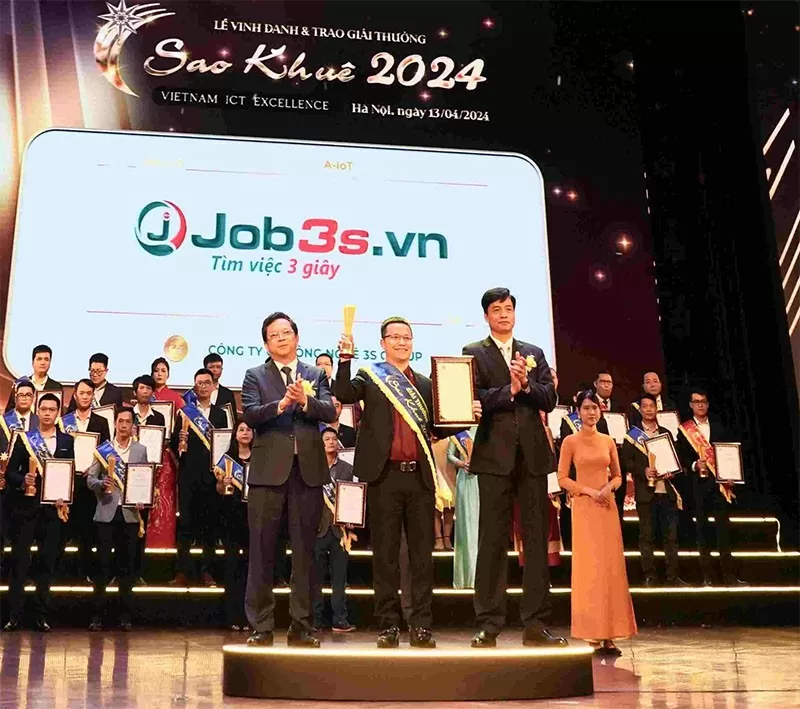Job3s.vn tự hào nhận giải thưởng Sao Khuê 2024 ở lĩnh vực A-IoT. Job3s.vn tự hào nhận giải thưởng Sao Khuê 2024 ở lĩnh vực A-IoT.
