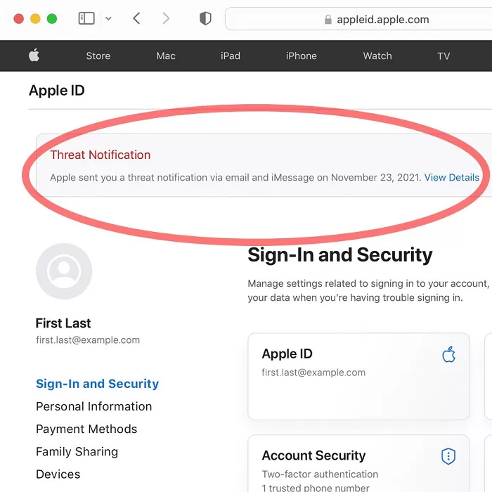 Cảnh báo bảo mật được Apple gửi tới người dùng là mục tiêu của cuộc tấn công bằng phần mềm gián điệp Cảnh báo bảo mật được Apple gửi tới người dùng là mục tiêu của cuộc tấn công bằng phần mềm gián điệp