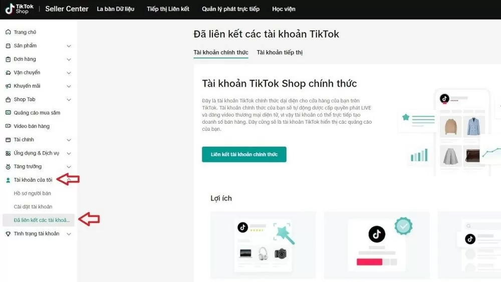Hướng dẫn cách liên kết TikTok Shop với nhiều tài khoản cá nhân Hướng dẫn cách liên kết TikTok Shop với nhiều tài khoản cá nhân