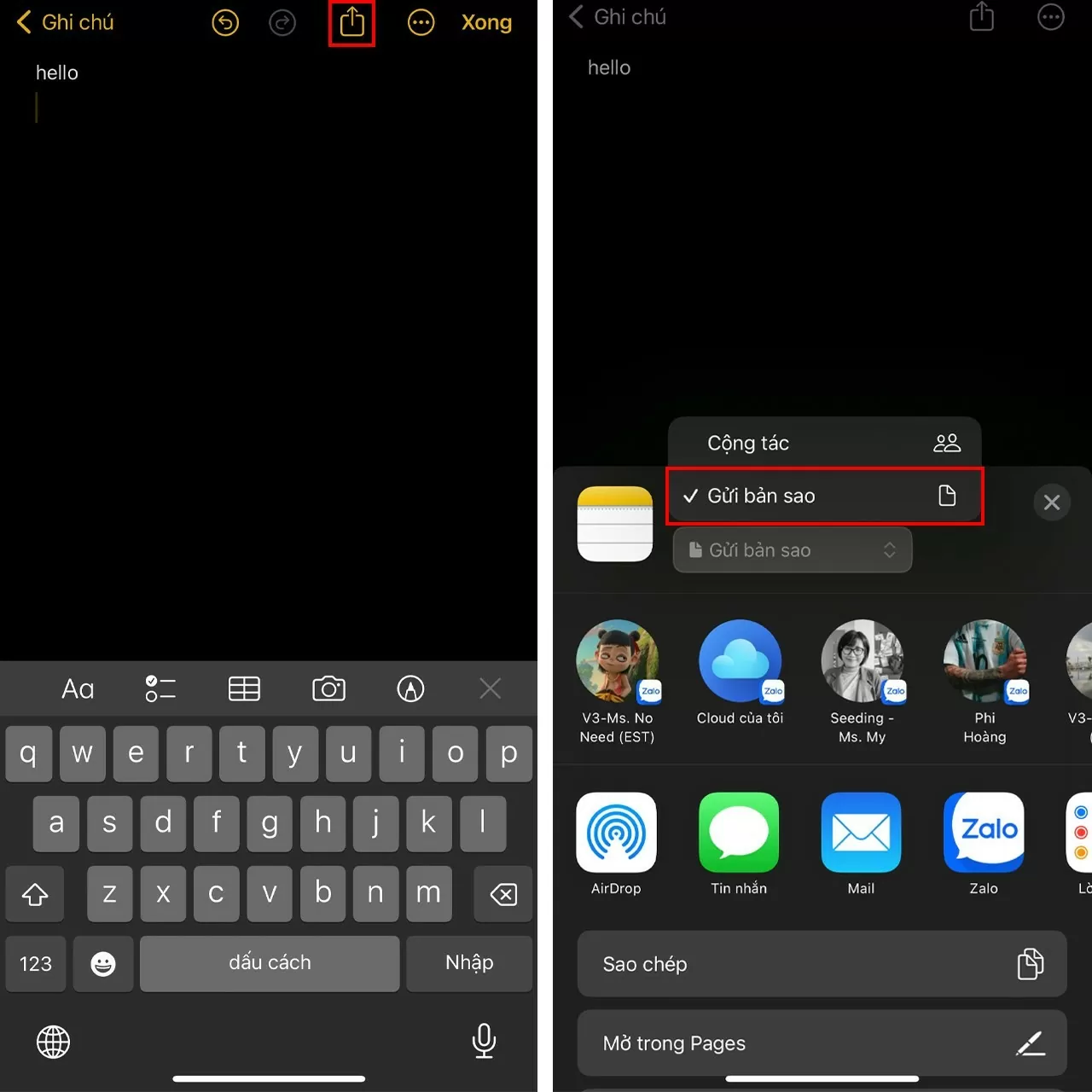 Hướng dẫn cách gửi bản sao ghi chú iPhone vô cùng đơn giản Hướng dẫn cách gửi bản sao ghi chú iPhone vô cùng đơn giản