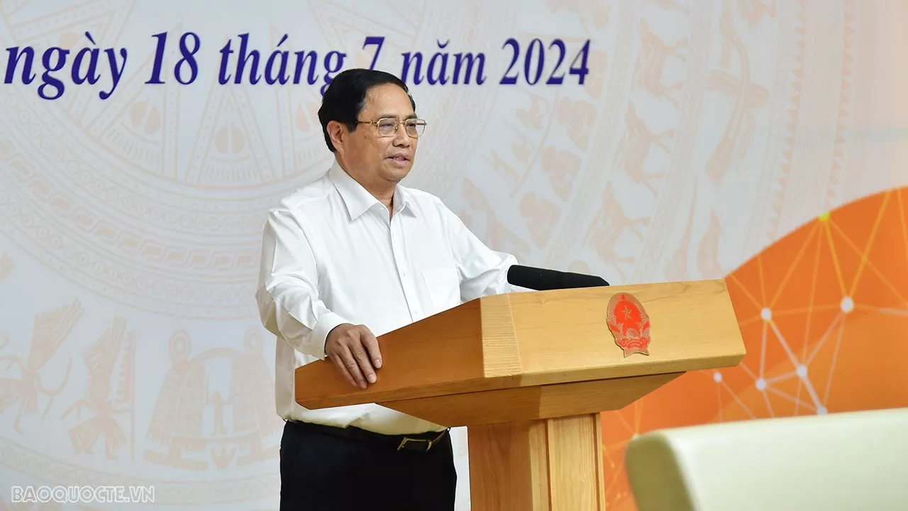 Chiều tối 18/7, Thủ tướng Phạm Minh Chính chủ trì Hội nghị với các Trưởng cơ quan đại diện Việt Nam ở nước ngoài về đẩy mạnh công tác ngoại giao kinh tế thúc đẩy tăng trưởng kinh tế 6 tháng cuối năm 2024 và những năm tiếp theo. (Ảnh: Tuấn Anh) Chiều tối 18/7, Thủ tướng Phạm Minh Chính chủ trì Hội nghị với các Trưởng cơ quan đại diện Việt Nam ở nước ngoài về đẩy mạnh công tác ngoại giao kinh tế thúc đẩy tăng trưởng kinh tế 6 tháng cuối năm 2024 và những năm tiếp theo. (Ảnh: Tuấn Anh)