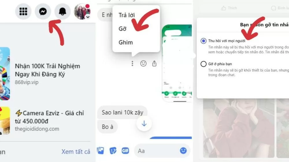 Hướng dẫn cách thu hồi toàn bộ tin nhắn trên Messenger cả 2 bên Hướng dẫn cách thu hồi toàn bộ tin nhắn trên Messenger cả 2 bên