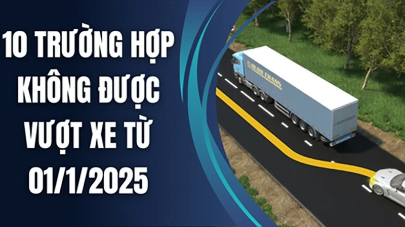 10 trường hợp không được vượt xe từ ngày 1/1/2025 10 trường hợp không được vượt xe từ ngày 1/1/2025