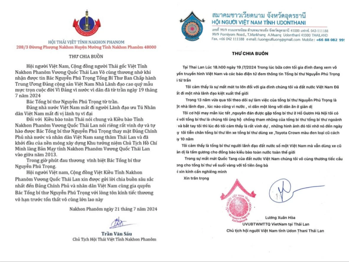 Thái Lan tiếc thương Tổng Bí thư Nguyễn Phú Trọng Thái Lan tiếc thương Tổng Bí thư Nguyễn Phú Trọng