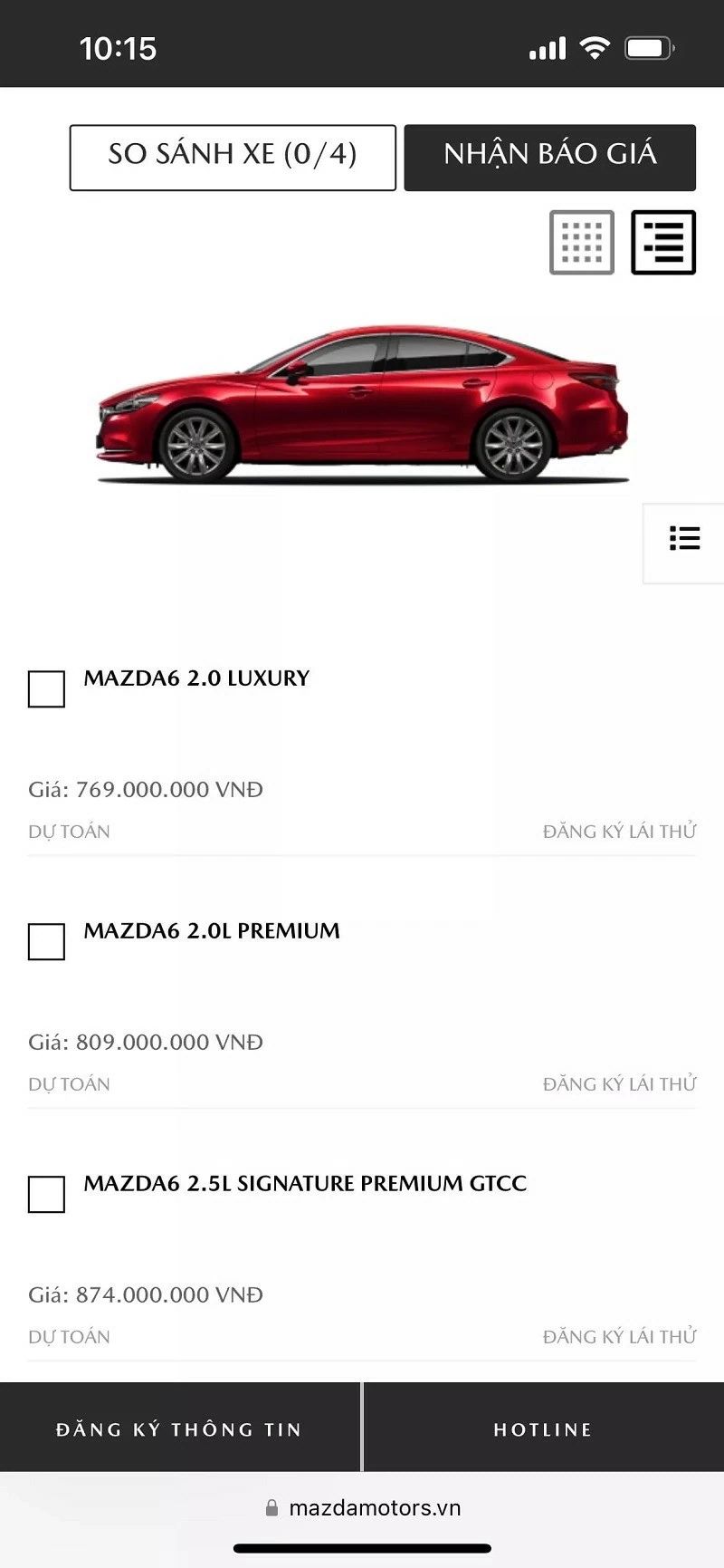Mazda 6 vẫn có tổng cộng ba phiên bản dành cho khách hàng Việt Nam. Mazda 6 vẫn có tổng cộng ba phiên bản dành cho khách hàng Việt Nam.