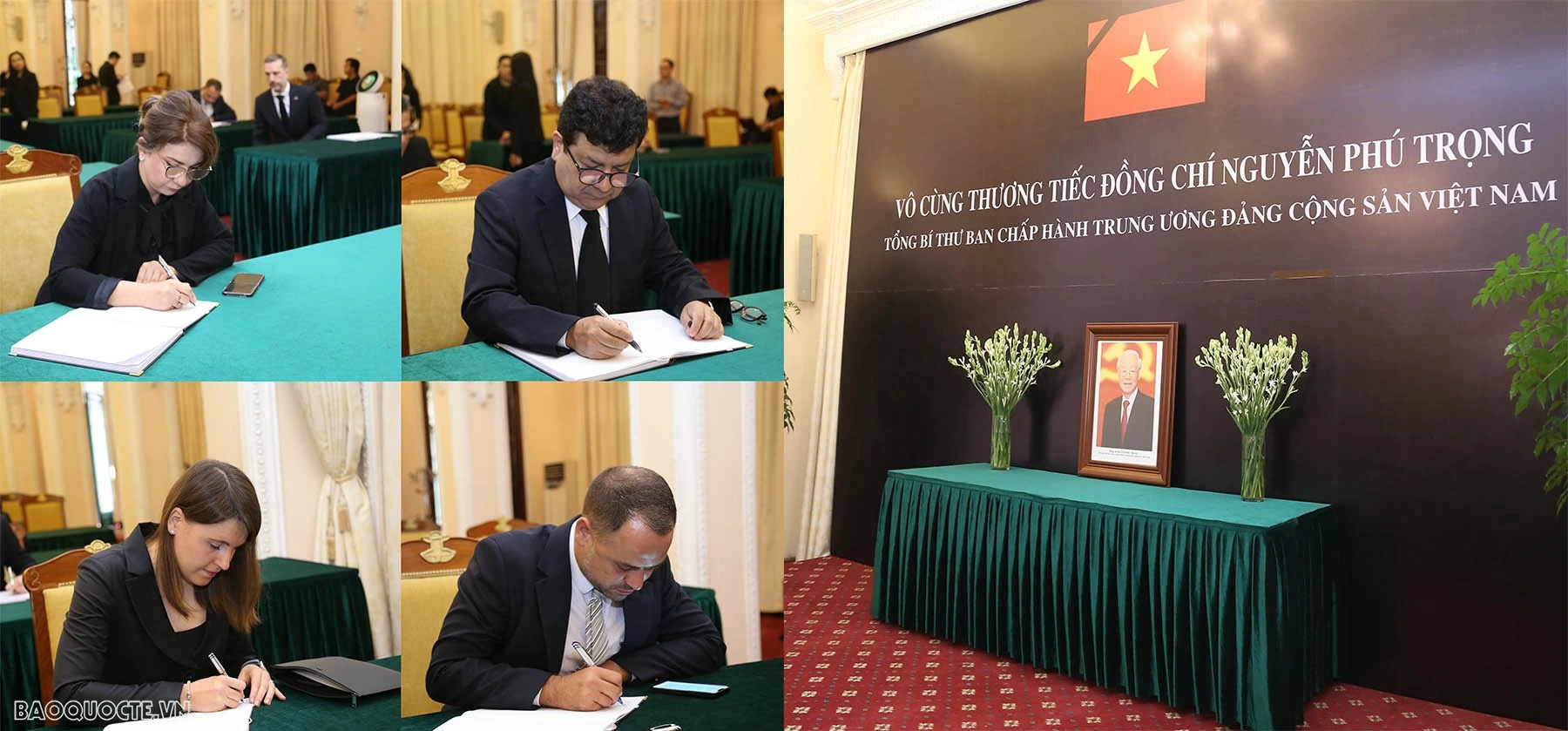 Đại sứ các nước, các tổ chức quốc tế đến viếng và viết sổ tang bày tỏ niềm tiếc thương Tổng Bí thư Nguyễn Phú Trọng Đại sứ các nước ghi sổ tang tưởng nhớ Tổng Bí thư Nguyễn Phú Trọng