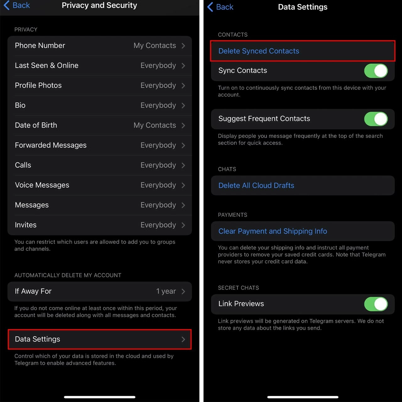 Xóa toàn bộ danh bạ trên Telegram nhanh chóng nhất Xóa toàn bộ danh bạ trên Telegram nhanh chóng nhất