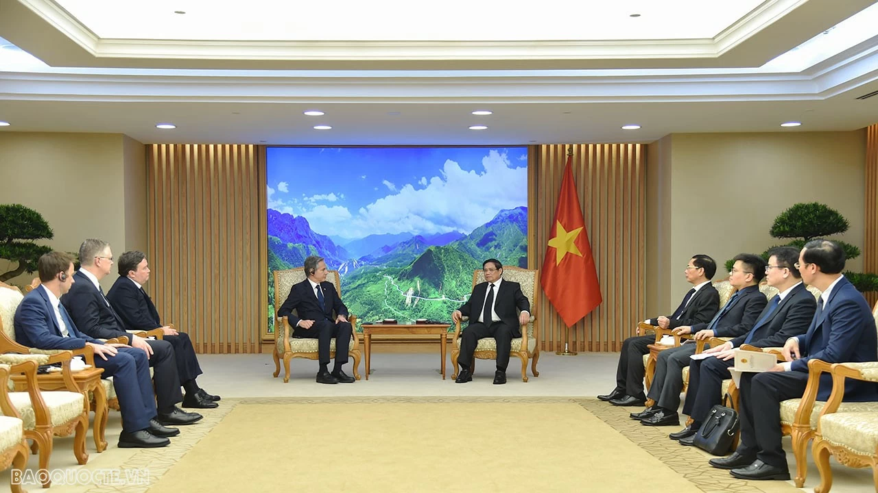 Thủ tướng Phạm Minh Chính tiếp Ngoại trưởng Hoa Kỳ Antony Blinken sang chia buồn cùng gia đình Tổng Bí thư Nguyễn Phú Trọng Ngoại trưởng Antony Blinken: Tổng Bí thư Nguyễn Phú Trọng đi đầu trong vun đắp quan hệ Việt Nam-Hoa Kỳ