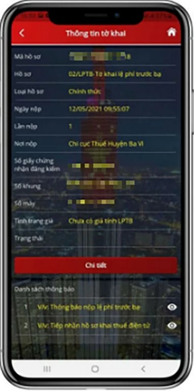 Cách tra cứu hồ sơ lệ phí trước bạ đối với ô tô, xe máy trên ứng dụng eTax Cách tra cứu hồ sơ lệ phí trước bạ đối với ô tô, xe máy trên ứng dụng eTax