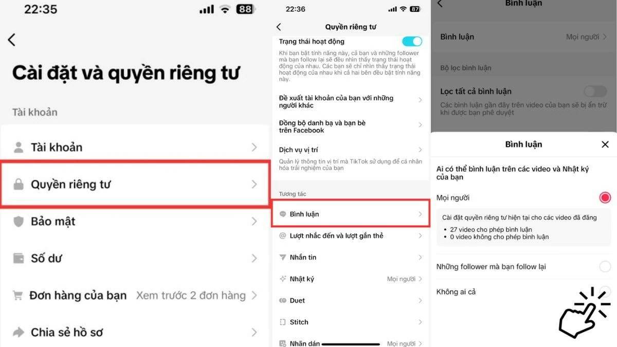 Tắt bình luận live trên TikTok nhanh chóng Tắt bình luận live trên TikTok nhanh chóng