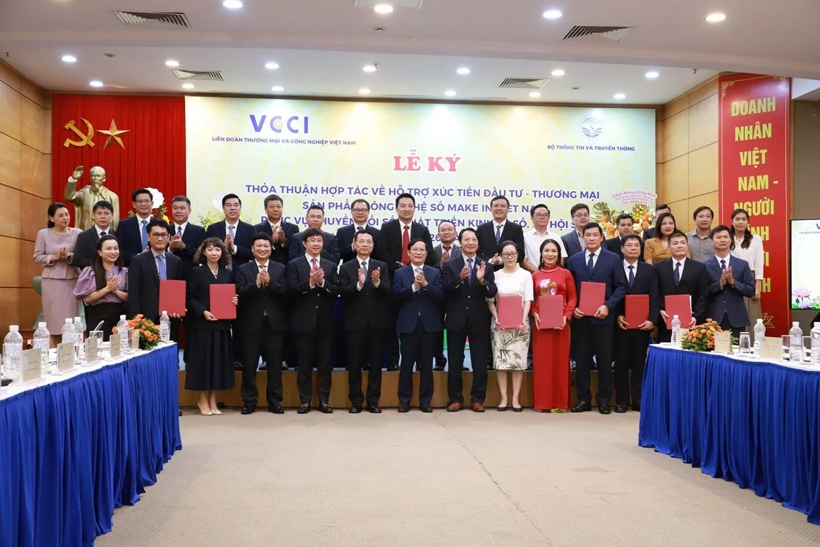 Bộ Thông tin và Truyền thông 'bắt tay' VCCI hỗ trợ sản phẩm công nghệ số Make in Viet Nam phát triển kinh tế số Bộ Thông tin và Truyền thông 'bắt tay' VCCI hỗ trợ sản phẩm công nghệ số Make in Viet Nam phát triển kinh tế số