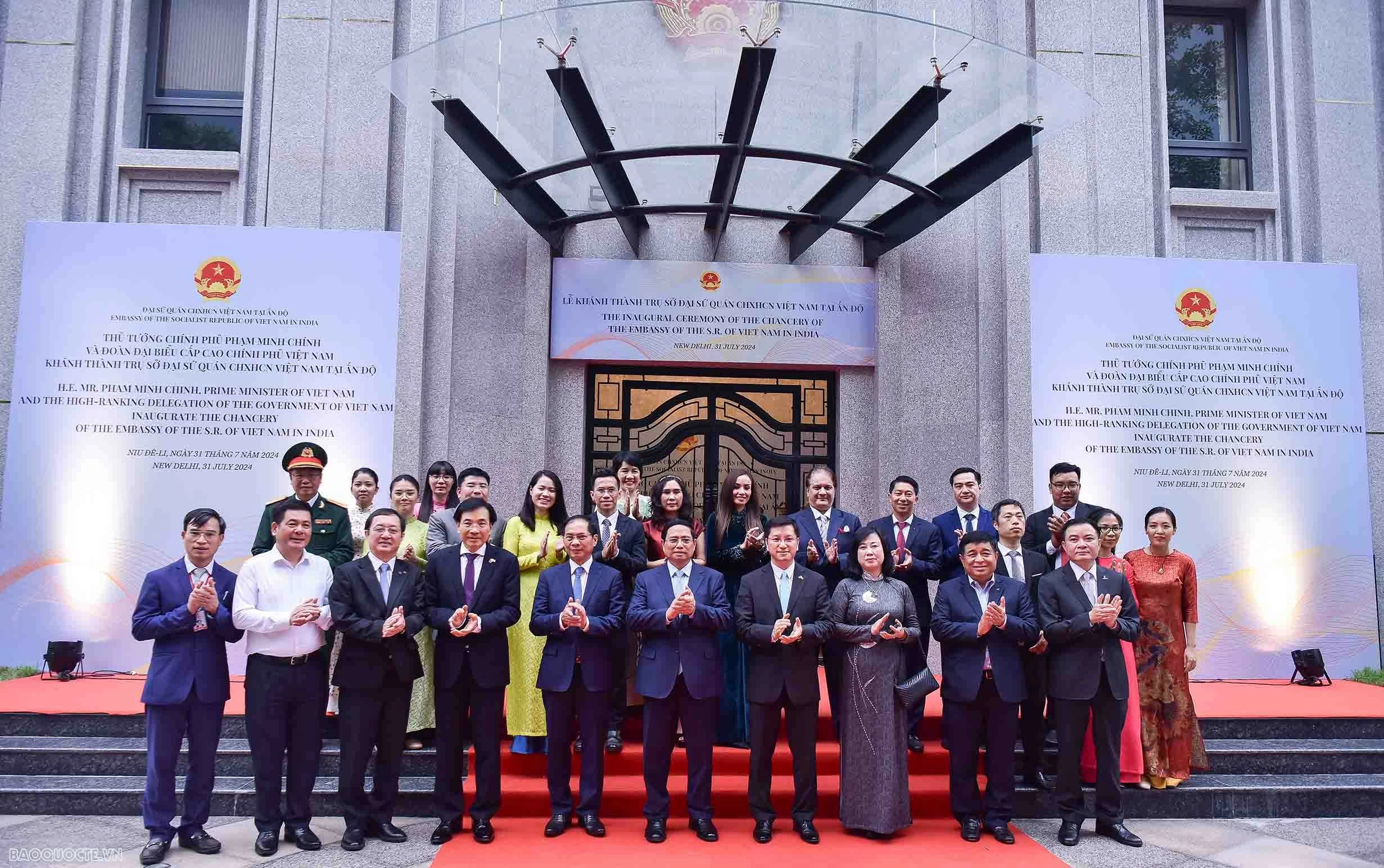 Thủ tướng Phạm Minh Chính cắt băng khánh thành trụ sở Đại sứ quán Việt Nam tại Ấn Độ Thủ tướng Phạm Minh Chính cắt băng khánh thành trụ sở Đại sứ quán Việt Nam tại Ấn Độ
