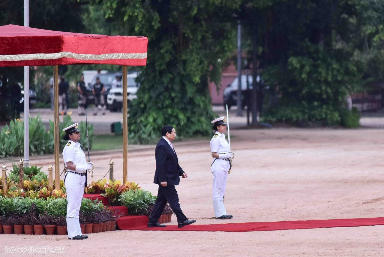 Lễ đón chính thức Thủ tướng Chính phủ Phạm Minh Chính tại Phủ Tổng thống Ấn Độ Lễ đón chính thức Thủ tướng Chính phủ Phạm Minh Chính tại Phủ Tổng thống Ấn Độ