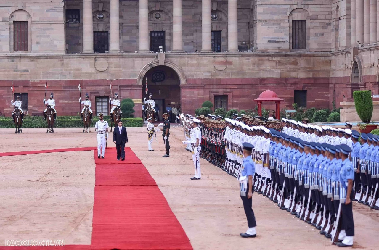 Lễ đón chính thức Thủ tướng Chính phủ Phạm Minh Chính tại Phủ Tổng thống Ấn Độ Lễ đón chính thức Thủ tướng Chính phủ Phạm Minh Chính tại Phủ Tổng thống Ấn Độ