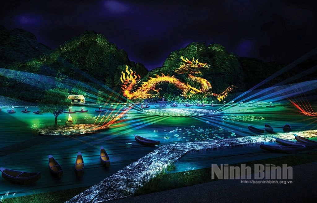 Một cảnh trong kịch bản chương trình lễ khai mạc Festival Ninh Bình-Tràng An năm 2023. Một cảnh trong kịch bản chương trình lễ khai mạc Festival Ninh Bình-Tràng An năm 2023.