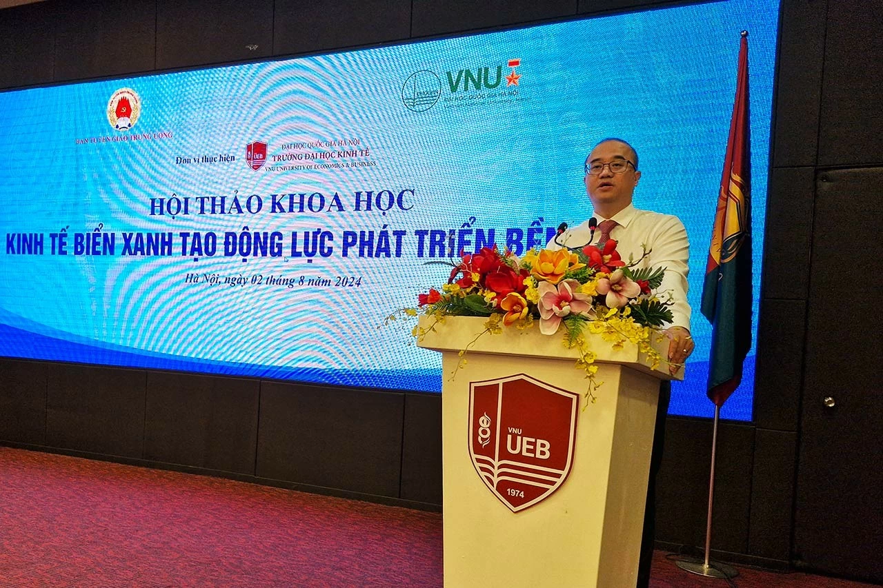 Hội thảo khoa học Kinh tế biển xanh tạo động lực phát triển bền vững. (Ảnh: Hải An) Hội thảo khoa học Kinh tế biển xanh tạo động lực phát triển bền vững. (Ảnh: Hải An)