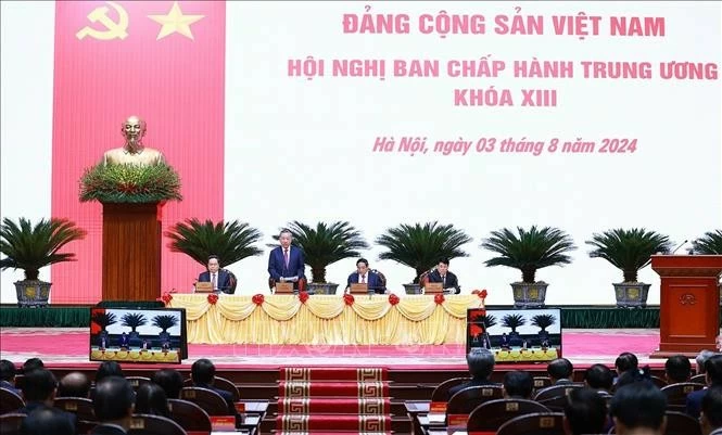Quang cảnh phiên khai mạc Hội nghị Ban Chấp hành Trung ương khóa XIII. Ảnh: Dương Giang - TTXVN Quang cảnh phiên khai mạc Hội nghị Ban Chấp hành Trung ương khóa XIII. Ảnh: Dương Giang - TTXVN