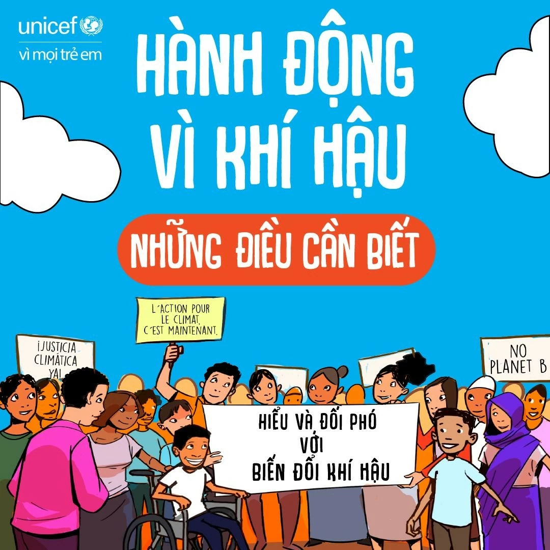 Hiểu và ứng phó với biến đổi khí hậu. (Nguồn: UNICEF) Hiểu và ứng phó với biến đổi khí hậu. (Nguồn: UNICEF)