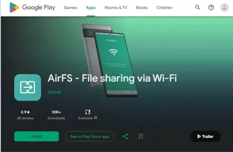 Ứng dụng chứa mã độc AirFS đã có hơn 10 ngàn lượt tải trên Google Play trước khi bị gỡ bỏ Ứng dụng chứa mã độc AirFS đã có hơn 10 ngàn lượt tải trên Google Play trước khi bị gỡ bỏ