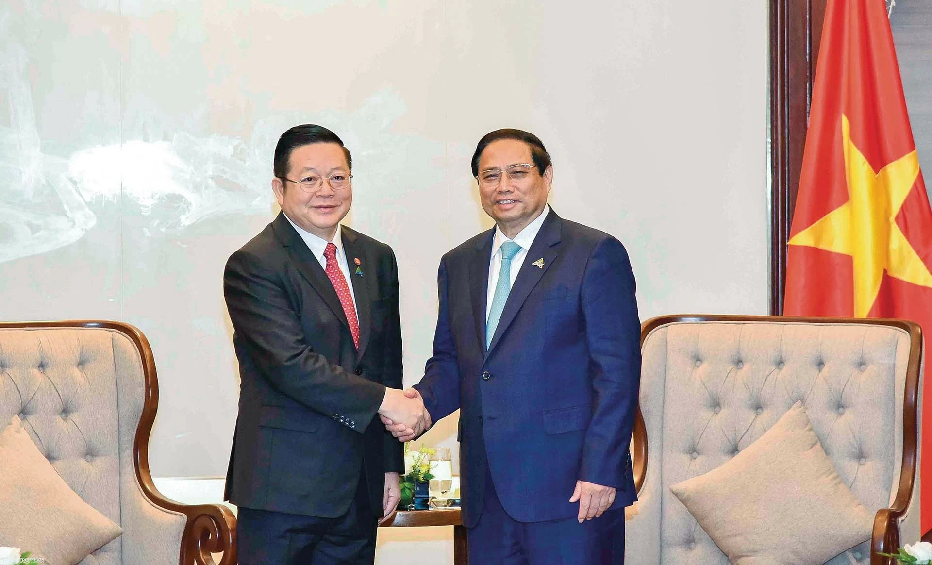 Thủ tướng Chính phủ Phạm Minh Chính tiếp Tổng thư ký ASEAN Kao Kim Hourn nhân chuyến thăm làm việc và tham dự Diễn đàn Tương lai ASEAN tại Việt Nam, tháng 4/2024. (Ảnh: Nguyễn Hồng) Thủ tướng Chính phủ Phạm Minh Chính tiếp Tổng thư ký ASEAN Kao Kim Hourn nhân chuyến thăm làm việc và tham dự Diễn đàn Tương lai ASEAN tại Việt Nam, tháng 4/2024. (Ảnh: Nguyễn Hồng)