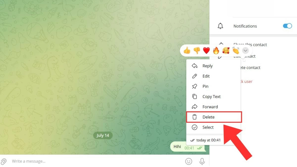 Thu hồi tin nhắn trên Telegram đơn giản Thu hồi tin nhắn trên Telegram đơn giản
