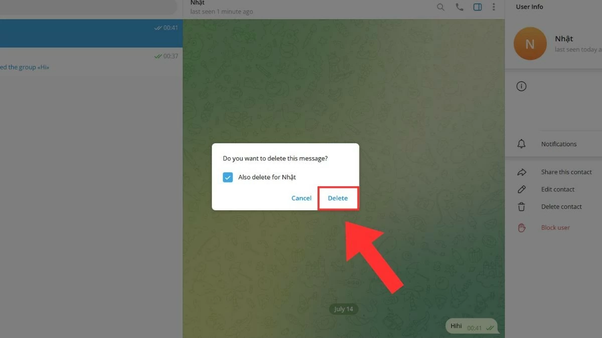 Thu hồi tin nhắn trên Telegram đơn giản Thu hồi tin nhắn trên Telegram đơn giản
