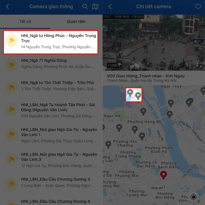Xem camera giao thông ở Hà Nội cực dễ dàng trên điện thoại Xem camera giao thông ở Hà Nội cực dễ dàng trên điện thoại
