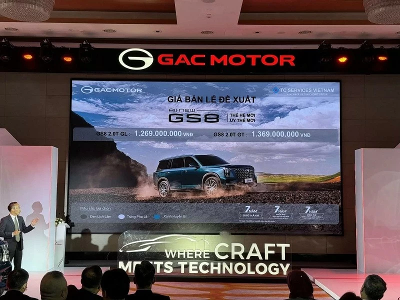 Giá xe GAC GS8 được công bố tại sự kiện ra mắt. Giá xe GAC GS8 được công bố tại sự kiện ra mắt.