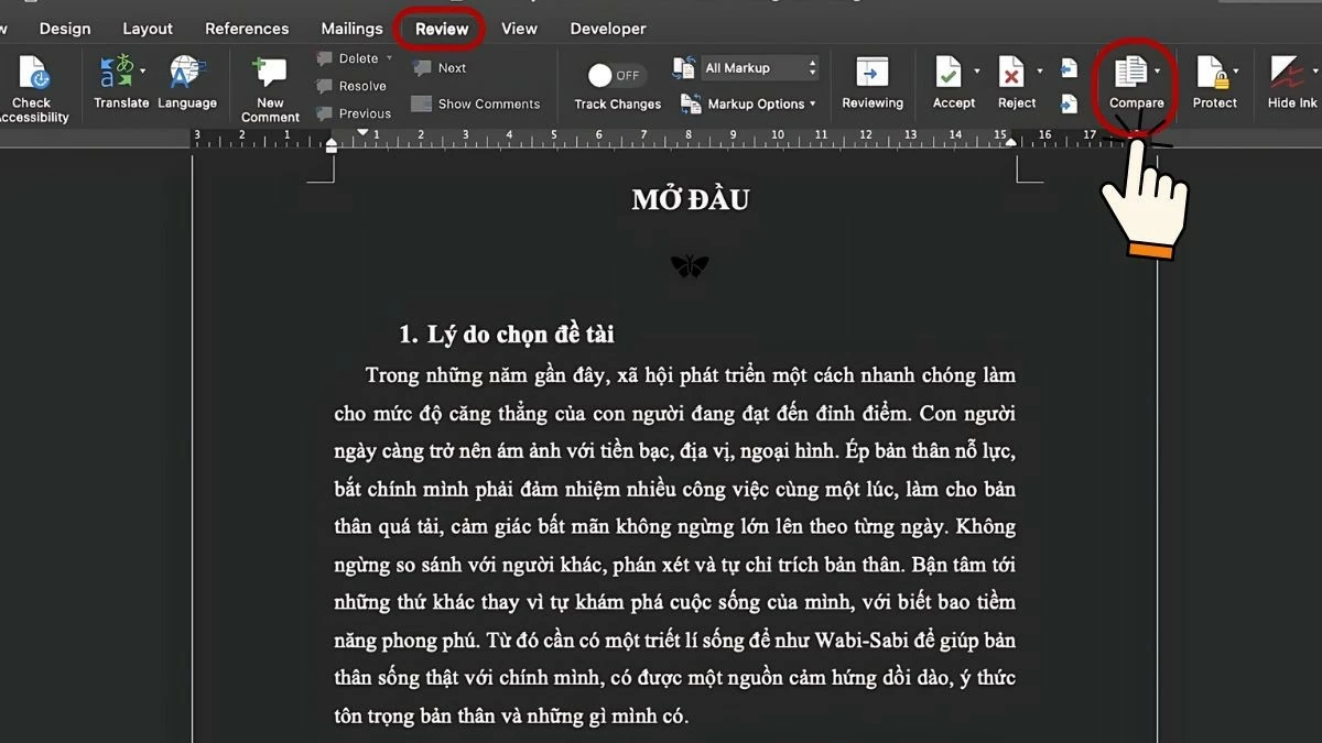 Tìm điểm khác nhau giữa 2 file Word nhanh chóng Tìm điểm khác nhau giữa 2 file Word nhanh chóng