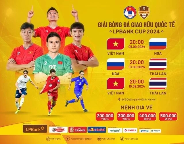 LPBank Cup 2024: VFF mở bán vé giải giao hữu của đội tuyển Việt Nam LPBank Cup 2024: VFF mở bán vé giải giao hữu của đội tuyển Việt Nam