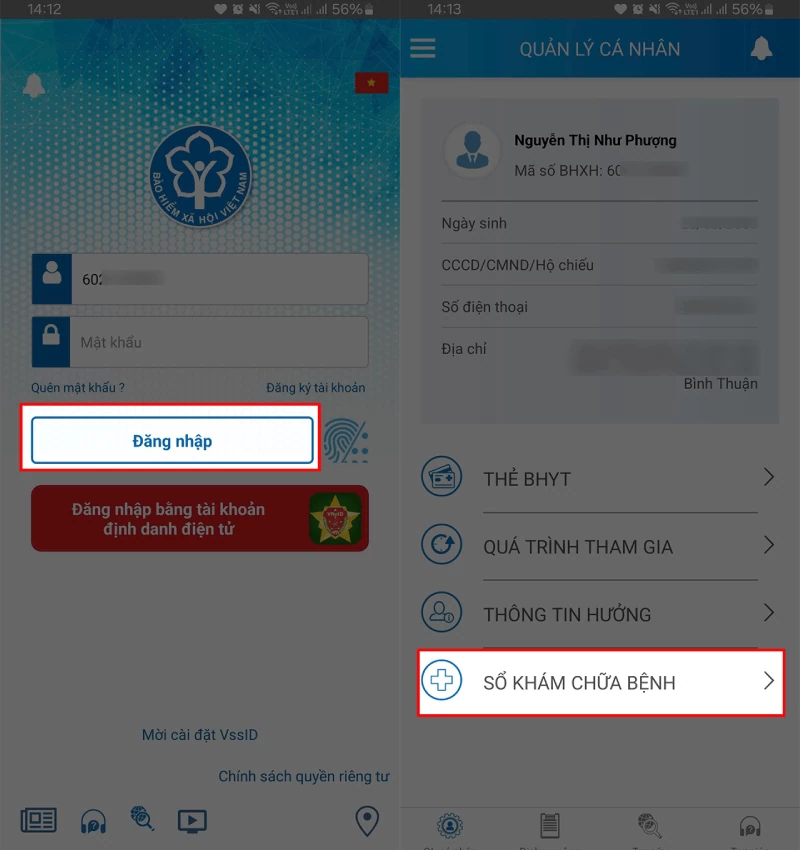 Xem lịch sử khám bệnh bảo hiểm y tế VssID trên điện thoại Xem lịch sử khám bệnh bảo hiểm y tế VssID trên điện thoại