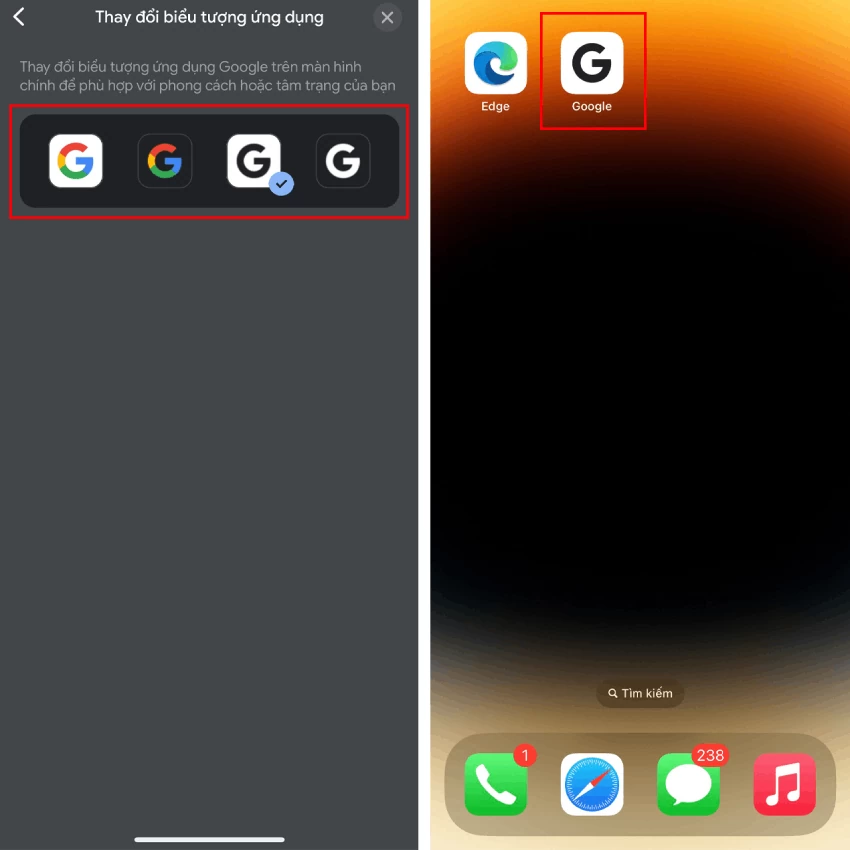 Thay đổi biểu tượng Google trên điện thoại siêu đơn giản Thay đổi biểu tượng Google trên điện thoại siêu đơn giản