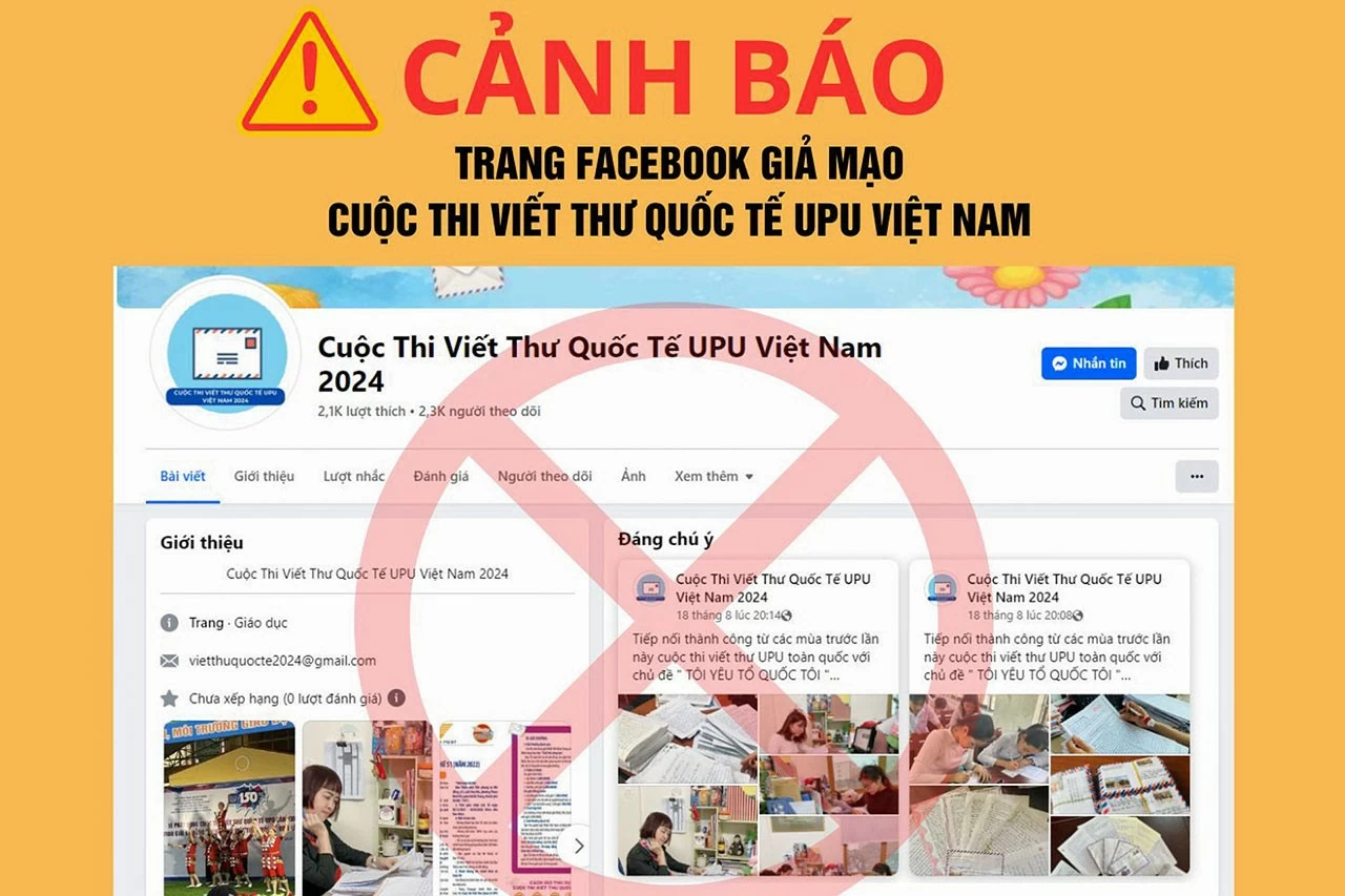Vietnam Post cảnh báo fanpage mạo danh cuộc thi viết thư UPU để lừa phụ huynh, học sinh Vietnam Post cảnh báo fanpage mạo danh cuộc thi viết thư UPU để lừa phụ huynh, học sinh