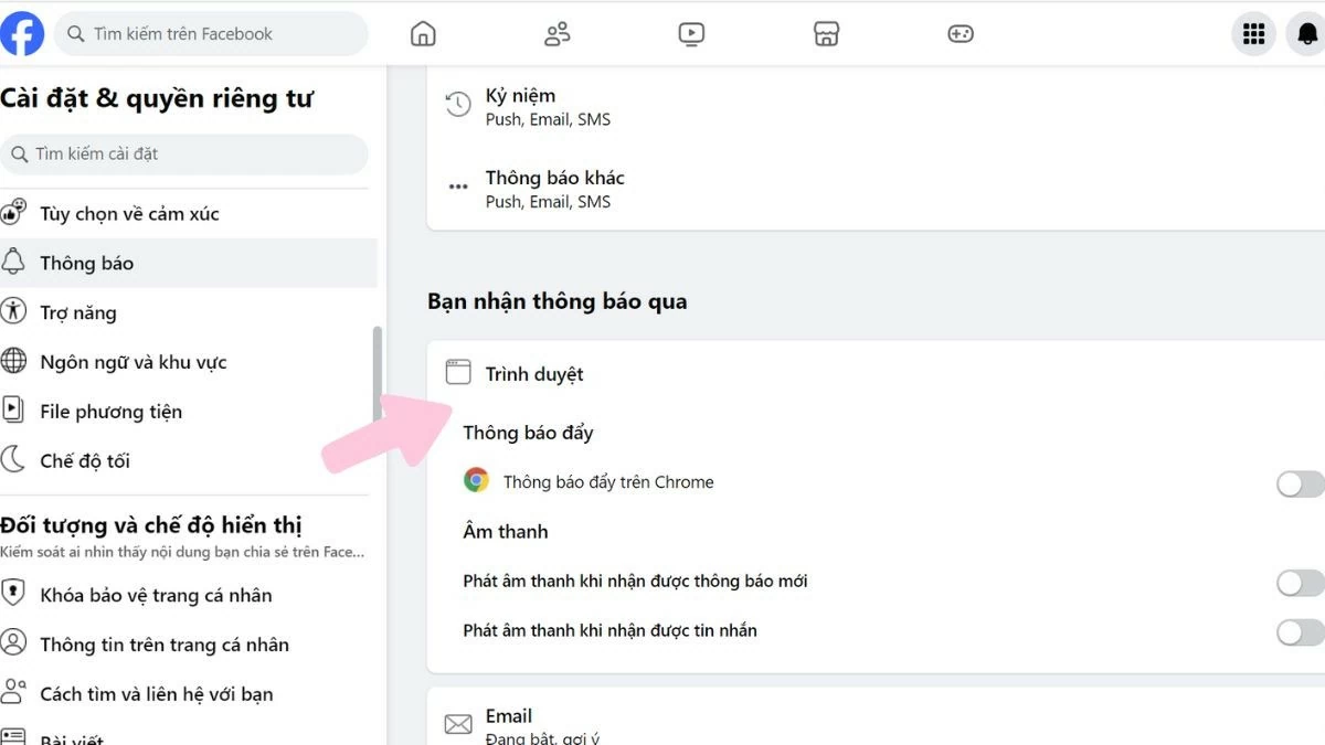 Tắt thông báo Facebook trên máy tính cực nhanh và đơn giản Tắt thông báo Facebook trên máy tính cực nhanh và đơn giản