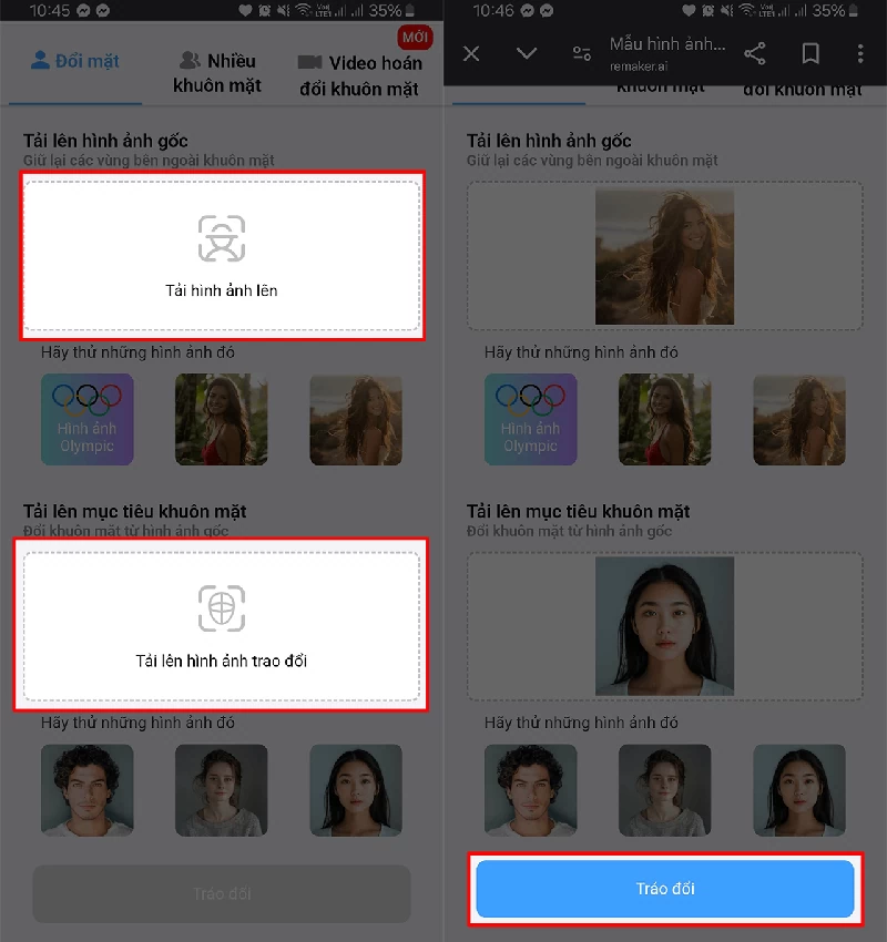 Hoán đổi khuôn mặt trong ảnh 1 người bằng AI nhanh chóng Hoán đổi khuôn mặt trong ảnh 1 người bằng AI nhanh chóng