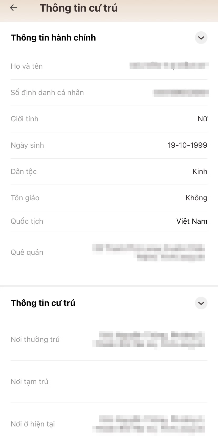 Hướng dẫn cách xem địa chỉ tạm trú và hộ khẩu điện tử trên VNeID Hướng dẫn xem thông tin cư trú và hộ khẩu điện tử trên VNeID