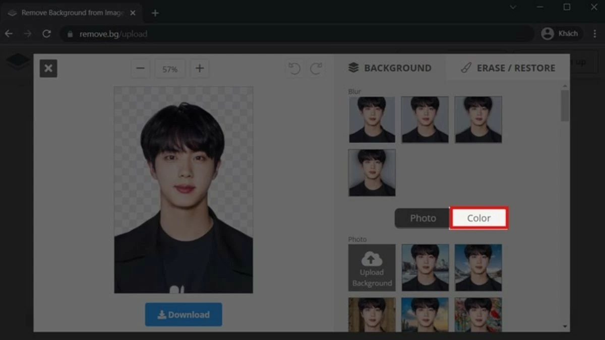 Hướng dẫn cách ghép nền xanh, trắng ảnh thẻ online miễn phí tại nhà Hướng dẫn cách ghép nền xanh, trắng ảnh thẻ online miễn phí tại nhà