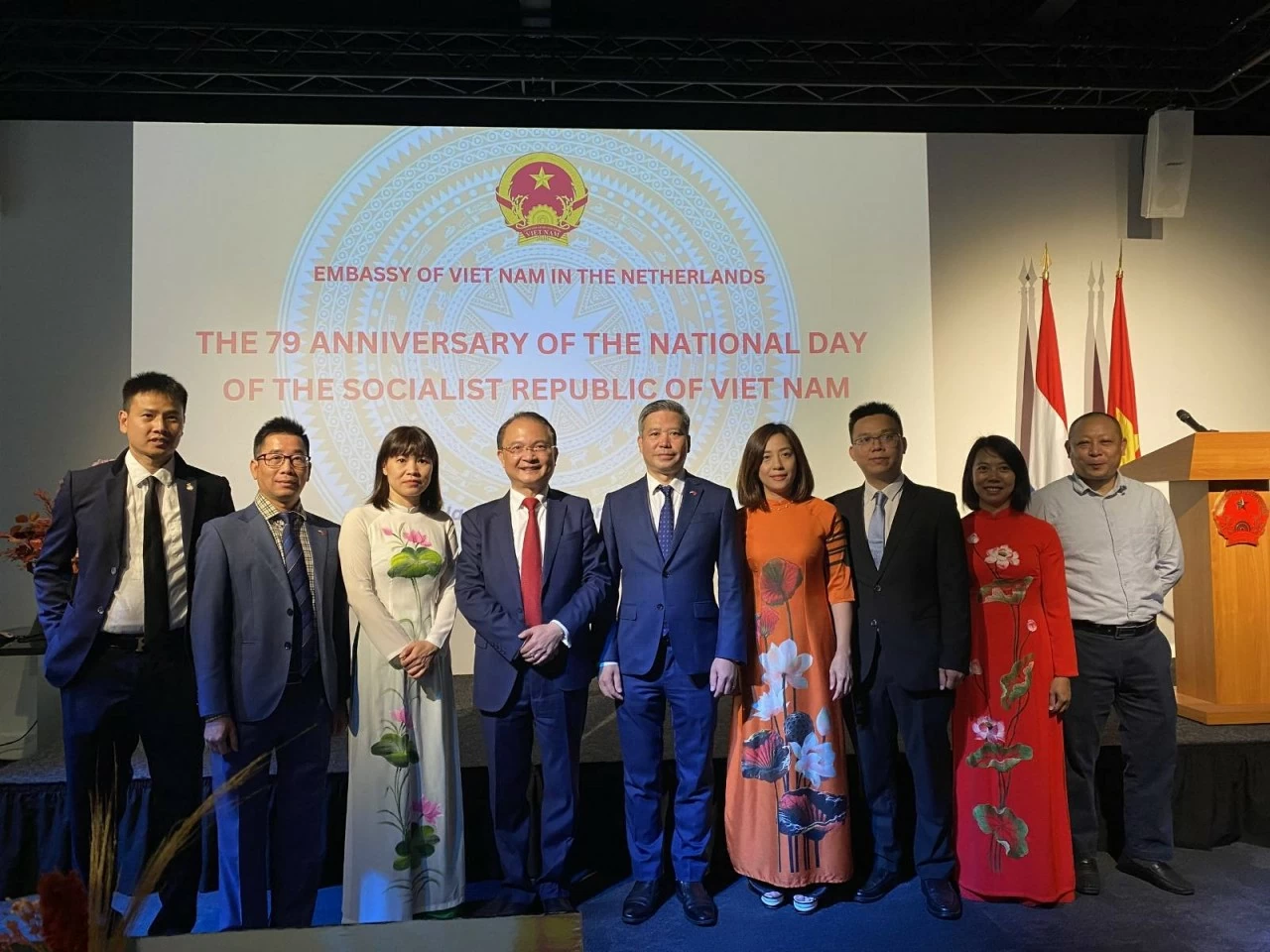 Kỷ niệm 79 năm Quốc khánh Việt Nam tại Hà Lan: Hướng tới tương lai phát triển bền vững và bao trùm Kỷ niệm 79 năm Quốc khánh Việt Nam tại Hà Lan: Hướng tới tương lai phát triển bền vững và bao trùm