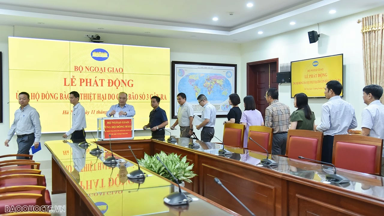 Bộ Ngoại giao phát động ủng hộ đồng bào bị thiệt hại do cơn bão số 3 gây ra Bộ Ngoại giao phát động ủng hộ đồng bào bị thiệt hại do cơn bão số 3 gây ra