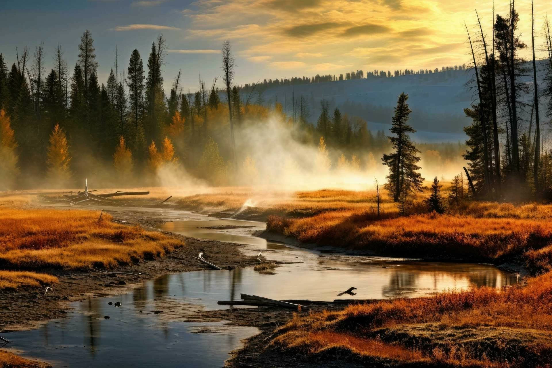Thiên nhiên tuyệt đẹp tại công viên quốc gia Yellowstone, Mỹ. (Nguồn: Vecteezy) Thiên nhiên tuyệt đẹp tại công viên quốc gia Yellowstone, Mỹ. (Nguồn: Vecteezy)