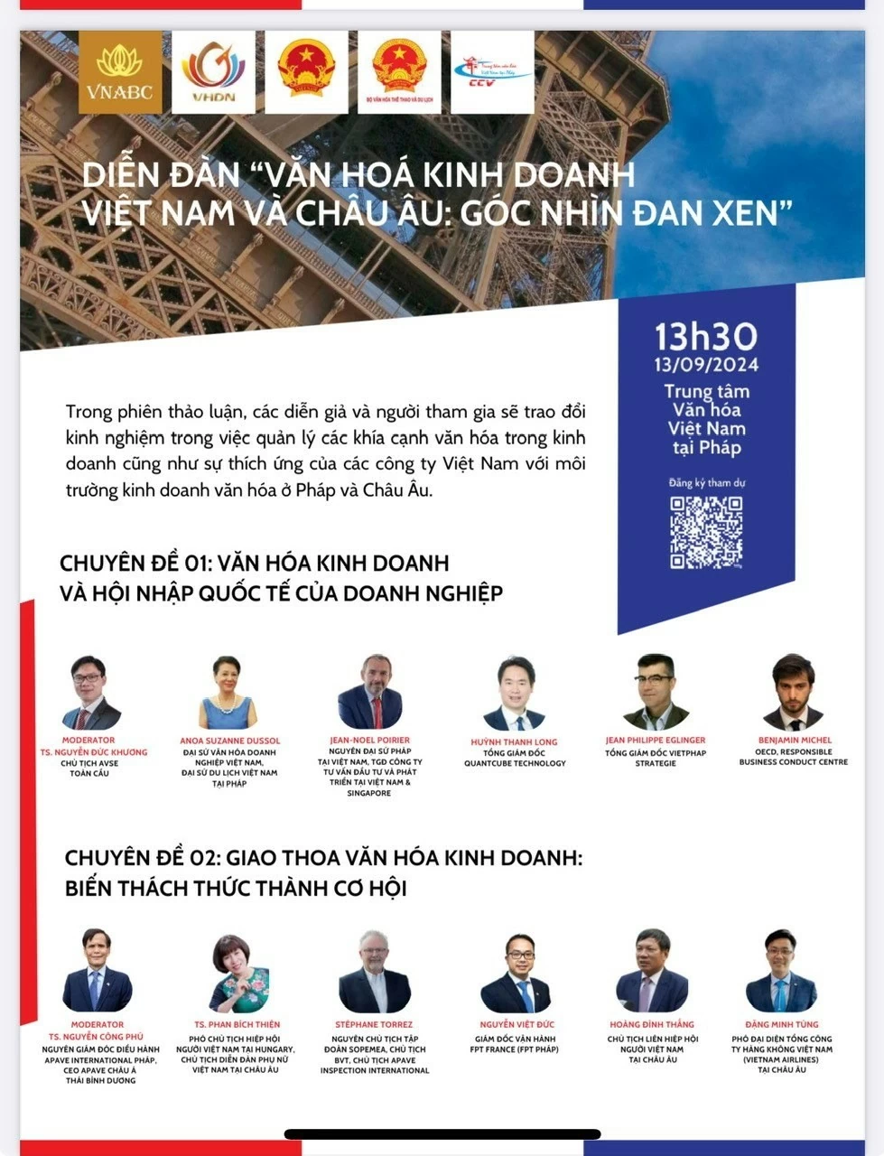 Ngày văn hoá doanh nghiệp Việt Nam ở nước ngoài lần đầu tiên sẽ được tổ chức tại Pháp Ngày văn hoá doanh nghiệp Việt Nam ở nước ngoài lần đầu tiên sẽ được tổ chức tại Pháp