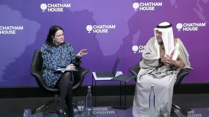 Hoàng tử Saudi Arabia Turki Al-Faisal trong buổi nói chuyện tại tổ chức tư vấn Chatham House có trụ sở tại London (Anh) ngày 14/9. (Nguồn: Chatham House) Hoàng tử Saudi Arabia Turki Al-Faisal trong buổi nói chuyện tại tổ chức tư vấn Chatham House có trụ sở tại London (Anh) ngày 14/9. (Nguồn: Chatham House)