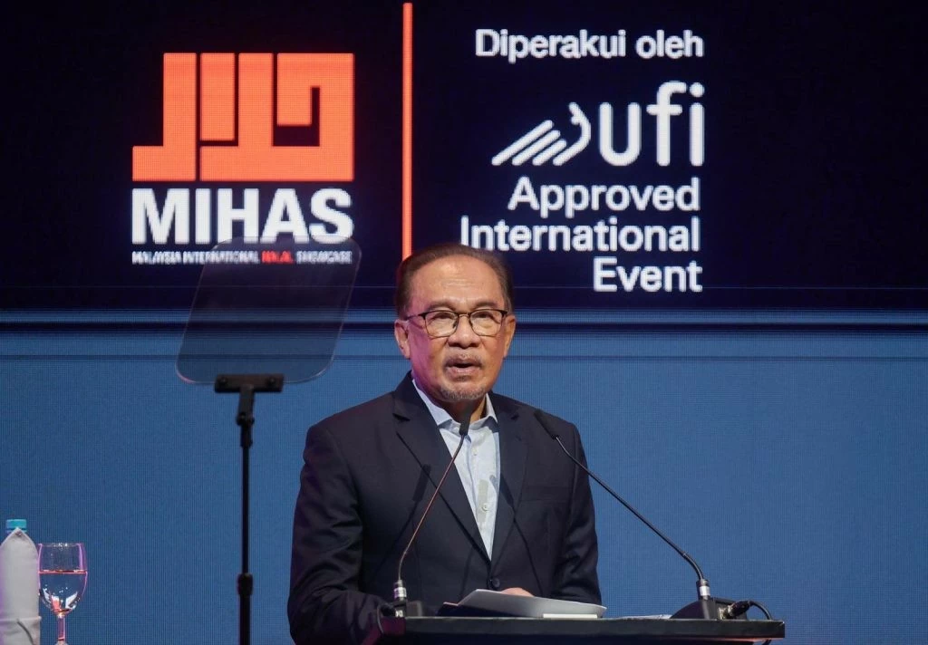 Thủ tướng Malaysia Anwar Ibrahim phát biểu khai mạc Triển lãm Halal quốc tế Malaysia 2024 (Mihas) tại thủ đô Kuala Lumpur ngày 17/9/2024. (Nguồn: MEDIA MULIA)