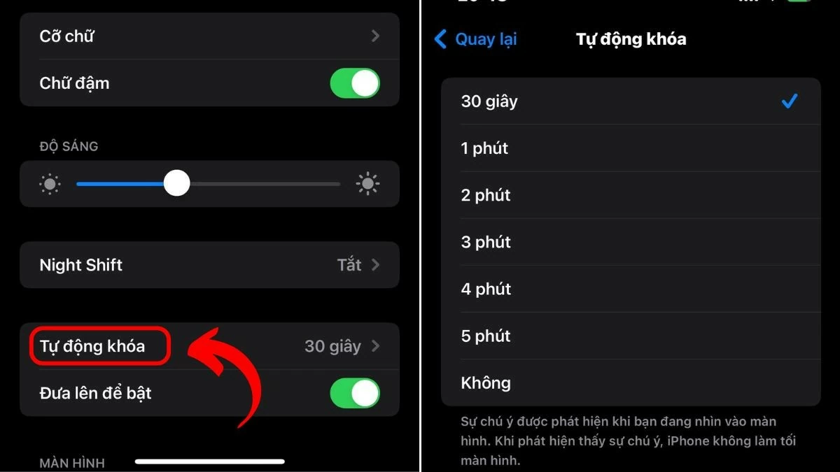 Hướng dẫn để màn hình không tắt trên iPhone cực đơn giản Hướng dẫn để màn hình không tắt trên iPhone cực đơn giản